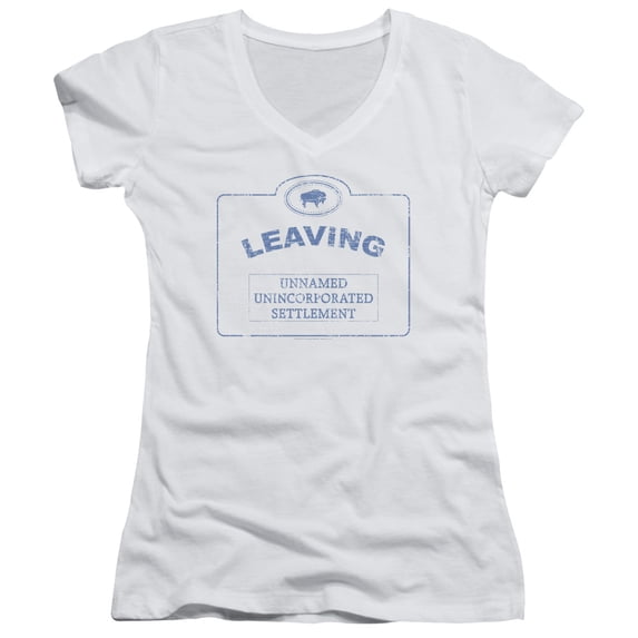 Warehouse 13 Now Leaving Univille Junior Women's V-Neck T-Shirt White