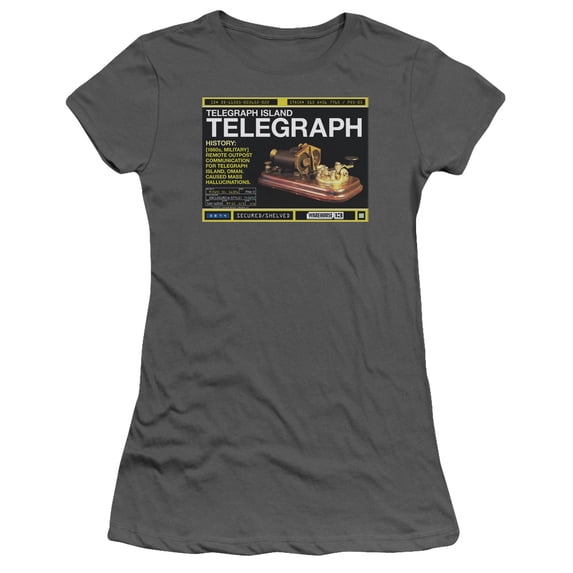 Warehouse 13 Telegraph Island Junior Women's T-Shirt Sheer Charcoal
