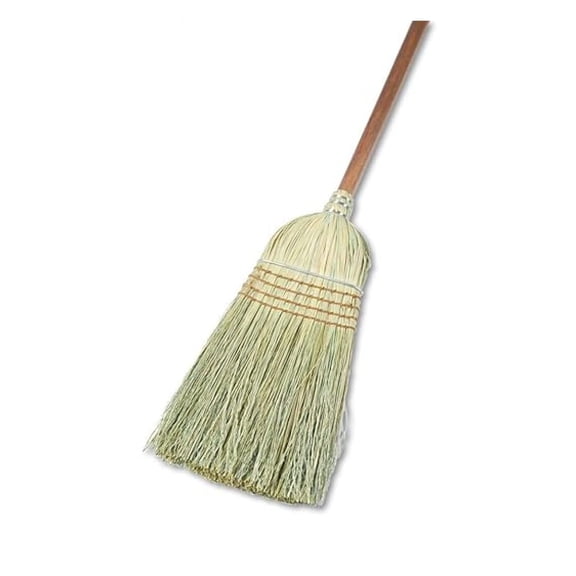 Warehouse Broom Corn Fiber Bristles - 42 Inch Wood Handle Broom for Indoor/Outdoor Use - Heavy Duty Natural Fiber Broom for Garage, Patio, Deck, Kitchen