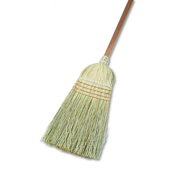 "Warehouse Broom with Wood Handle, Yucca Corn Fiber Bristles, 56