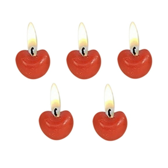 Warehouse Clearance 4 Cute Heart Shaped and Star Birthday Candles Multi-color Cake Candle Toppers for Party Wedding Cake Decoration Supplies Birthday Candles QW