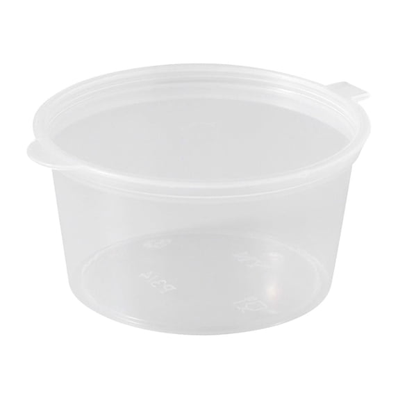 50 Set 2 oz Jello Shot Cups with Lids, Sturdy & Food Safe Disposable Plastic Portion Condiment Dipping Sauce Cups, Small Containers for Salad Dressing