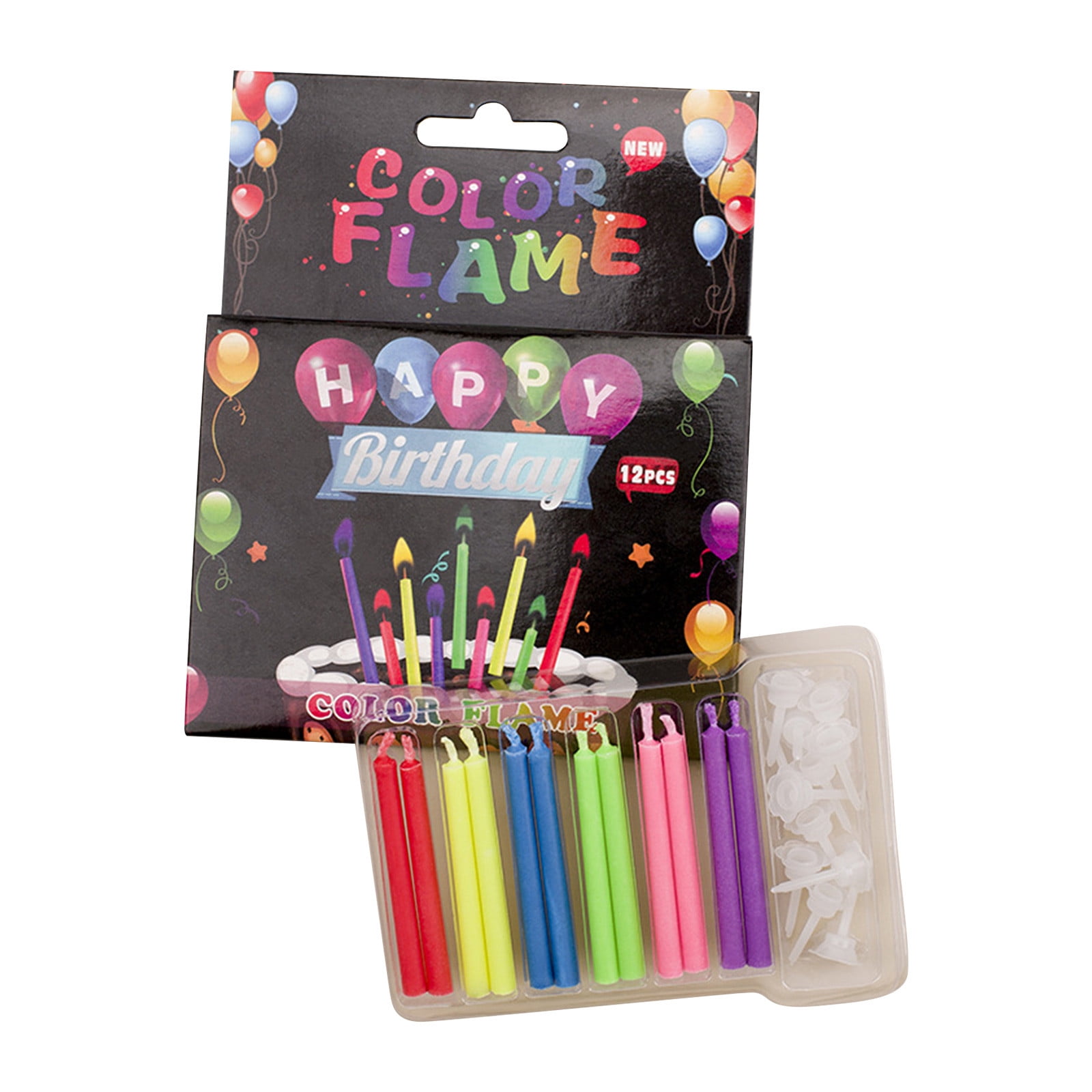 Warehouse Clearance 6 Pieces Birthday Cake Candles with Colored Flames