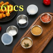 6 pcs Stainless Steel Condiment Small Sauce Cups - Round Ramekin Dipping Cups, Commercial Grade Metal Condiment Cups for Ketchup, Soy Sauce, Vinegar, Butter