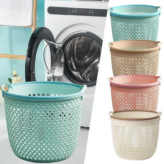 Warehouse Clearance! Aminojy Large Capacity Portable Dirty Clothes Basket, Ventilated Laundry Basket Clothes Bin with Carry Handles for Bedrooms, Laundry Rooms, Bathrooms, Hollow Dirty Clothes Basket