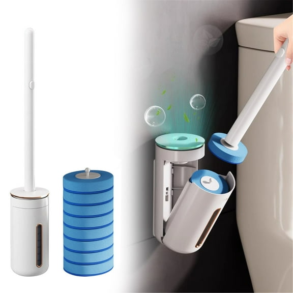 Warehouse Clearance! Chenjy Disposable Toilet Bowl Cleaner Wand Disposable Toilet Bowl Brush with Toilte Wand Toilet Bowl Cleaner Toilet Cleaning System Kit Clearance Sales