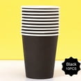 thumbnail image 1 of Warehouse Clearance! Hilingoto, 10 Pieces 9 Ounce Disposable Paper Cups Party Cups Drinking Cups For Party Diy And Holiday 15Colors Black, 1 of 5