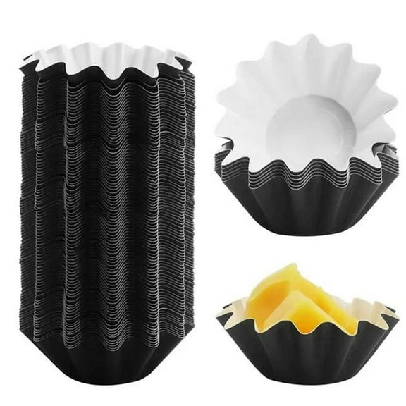 Warehouse Clearance! Hilingoto, Cake Cup, 100Pc Reusable Wax Melt Warmer Liners Candle Leakproof Wax Tray For Scented Wax Plug in Candle Warmer Black