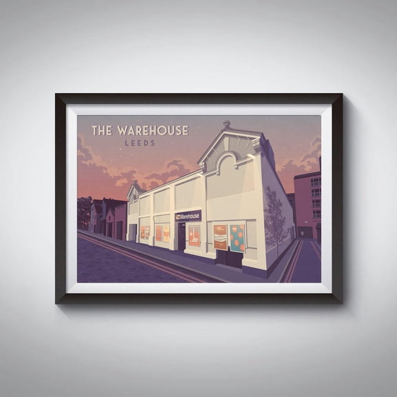 Warehouse Leeds Nightclub Music Venue House Techno Art, Unframed Paper Poster 8x10in