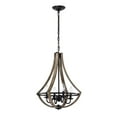 thumbnail image 1 of Warehouse Of Tiffany Matte Black 4-Light Open Cage Chandelier HM244/4BXI, 1 of 7