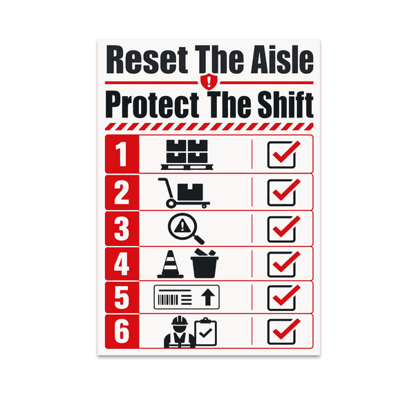 Warehouse Safety Checklist Design - Warehouse Staff - 13x19 Poster Print