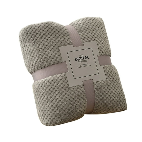 Warehouse Sale Clearance Bedding Blanket Luxury Bed Blanket Anti-Static Fuzzy Soft Blanket The New Coral Flannel Solid Color Office Lunch Break Blanket Grey for Bed, Sofa, Couch, Travel, Camping