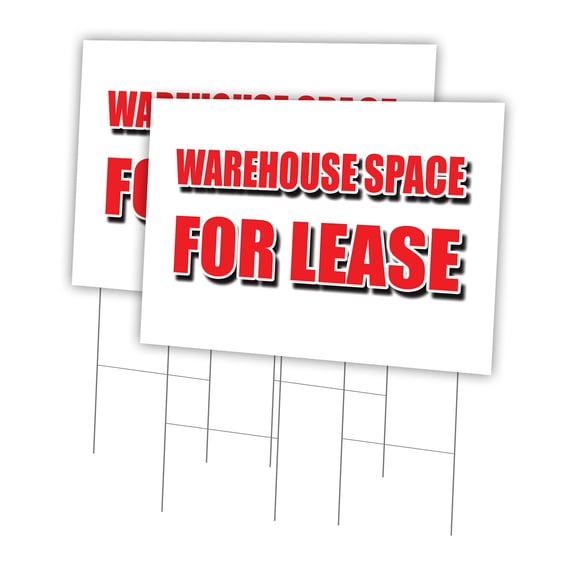 Warehouse Space For Lea 2 Pack Of 24" x 36" Yard Sign & Stake | Advertise Your Business | Stake Included Image On Both Sides | Made in The USA