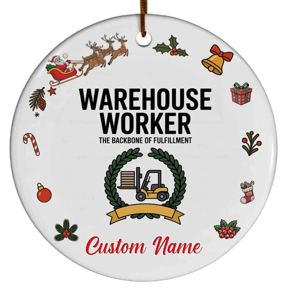 Warehouse Worker Ornament Personalized Christmas Ornament for Family, Friends and Colleagues, Christmas 2025 Keepsake