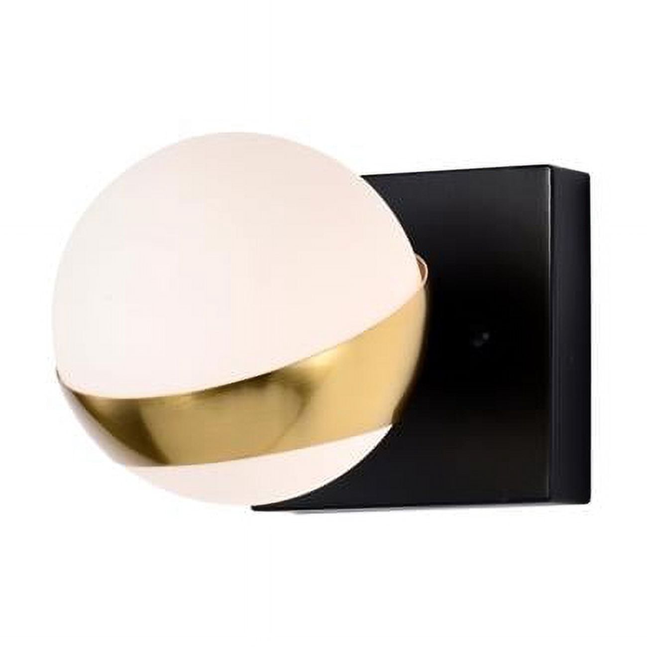 Lona 5 in. 1-Light Indoor Matte Black and Matte Gold Finish Wall Sconce with Light Kit