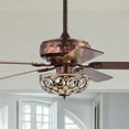 thumbnail image 1 of Warehouse of Tiffany AY09Y09AC Jasiah 52 in. 3-Light Indoor Antique Copper Finish Ceiling Fan with Light Kit, 1 of 5