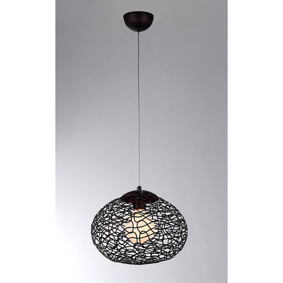 HomeRoots Lighting Aaliyah 1-light Chrome 12-inch Glass Pendant Lamp