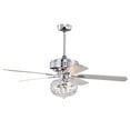 thumbnail image 1 of Warehouse of Tiffany Ailen 52 Inch Chrome Finish Crystal Ceiling Fan with Remote, 1 of 1