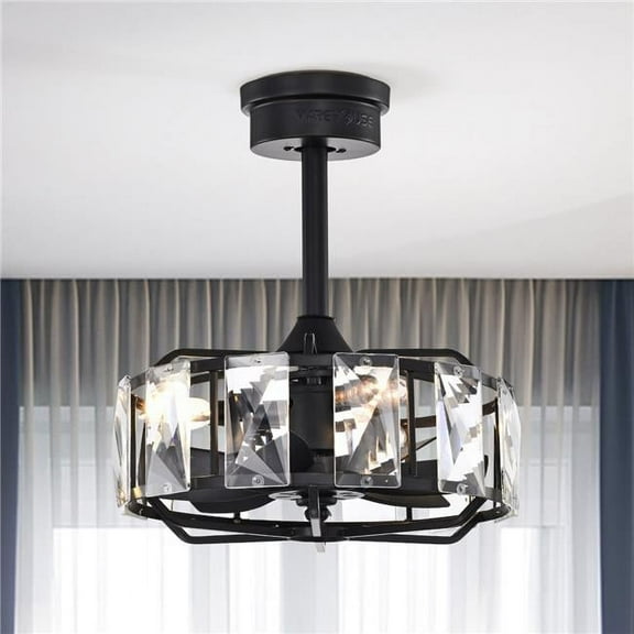 Alban 15.4 in. 3-Light Indoor Matte Black Finish Ceiling Fan with Light Kit