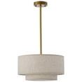 thumbnail image 1 of Warehouse of Tiffany Alena Matte Gold 3-Light Two-Tier Fabric Drum Shade Chandelier, 1 of 5
