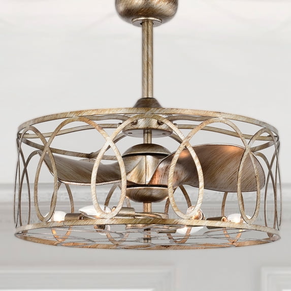 Aletha 24 in. 6-Lights Indoor Antique Silver Finish Ceiling Fan with Light Kit and Remote