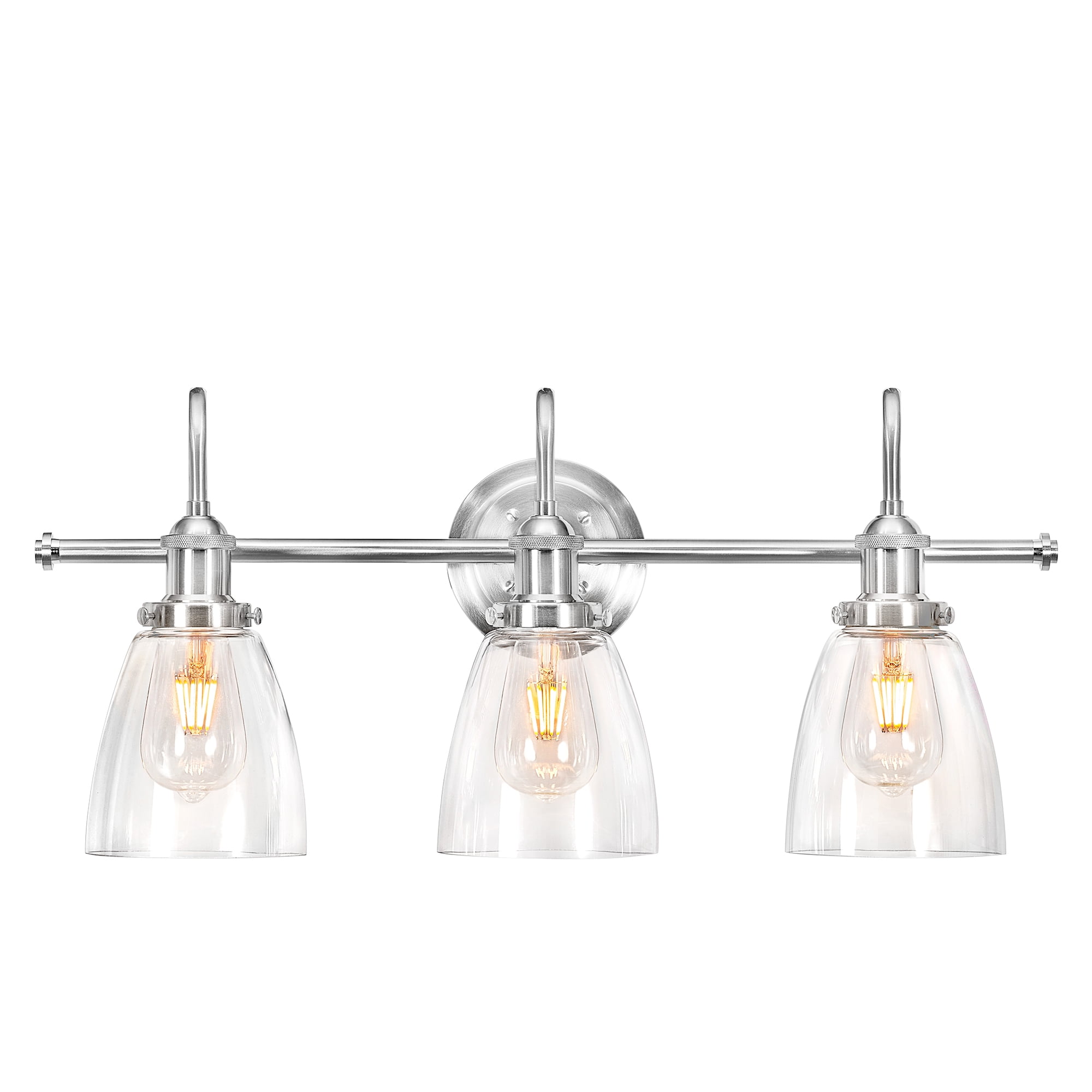 Warehouse of Tiffany Annha Sand Nickel 3-Light Cone Glass Shade Wall Sconce