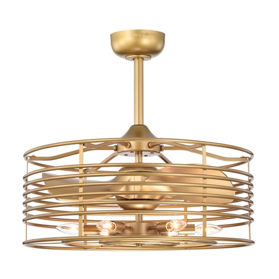 Warehouse of Tiffany Antler 23 Inch Gold Ceiling Fan Fanderlier 6 Light with Remote