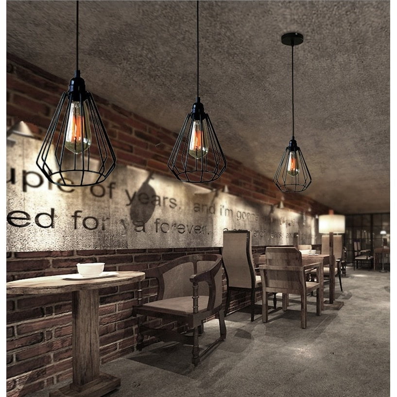 Antonia 10" Black Cage-Style Industrial Pendant Light