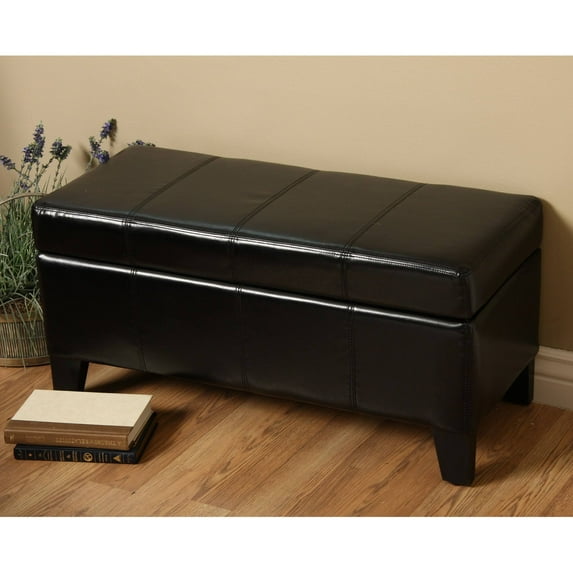 Warehouse of Tiffany Ariel Black Storage Ottoman Bench