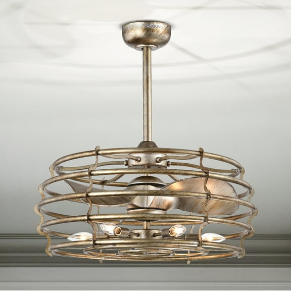 Baakir 26.1 in. 6-Light Indoor Gold Brushed Finish Ceiling Fan with Light Kit and Remote