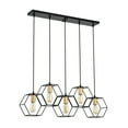 thumbnail image 1 of Berenice 33 in. 5-Light Indoor Matte Black and Satin Gold Finish Chandelier with Light Kit, 1 of 6