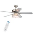 thumbnail image 1 of Warehouse of Tiffany Kimalex 52-inch 3-light 5-blade Lighted Ceiling Fan with Wood Nickel Crystal Shade (Optional Remote) Satin Nickel Remote, 1 of 5