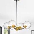thumbnail image 1 of Warehouse of Tiffany Carson Carrington Yfraden 4-Light Black and Gold Metal Chandelier, 1 of 1