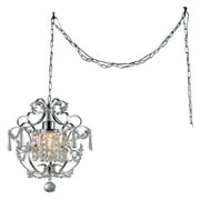 Warehouse of Tiffany Cynthia 1-light Crystal 11-inch Chrome Swag Lamp