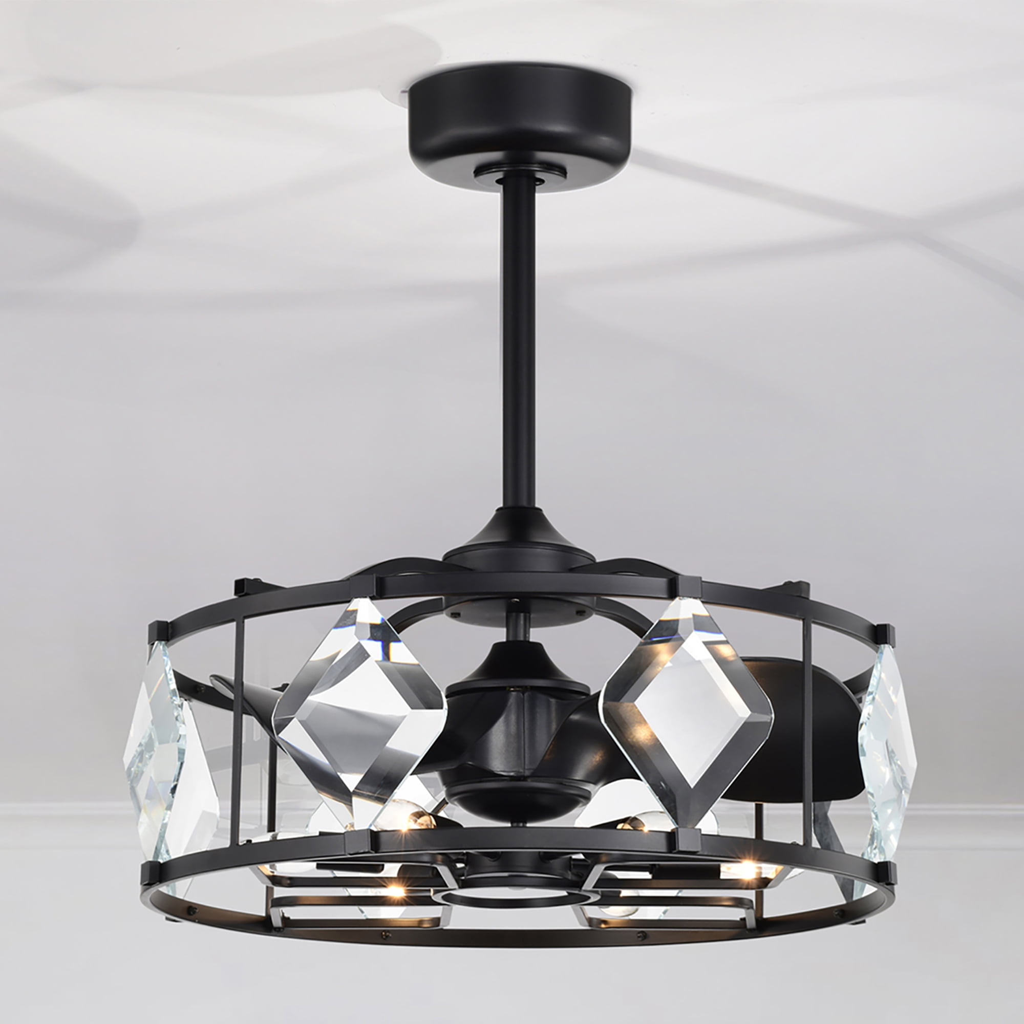 Dakota 24.8 in. 6-Light Indoor Matte Black Finish Ceiling Fan with Light Kit and Remote