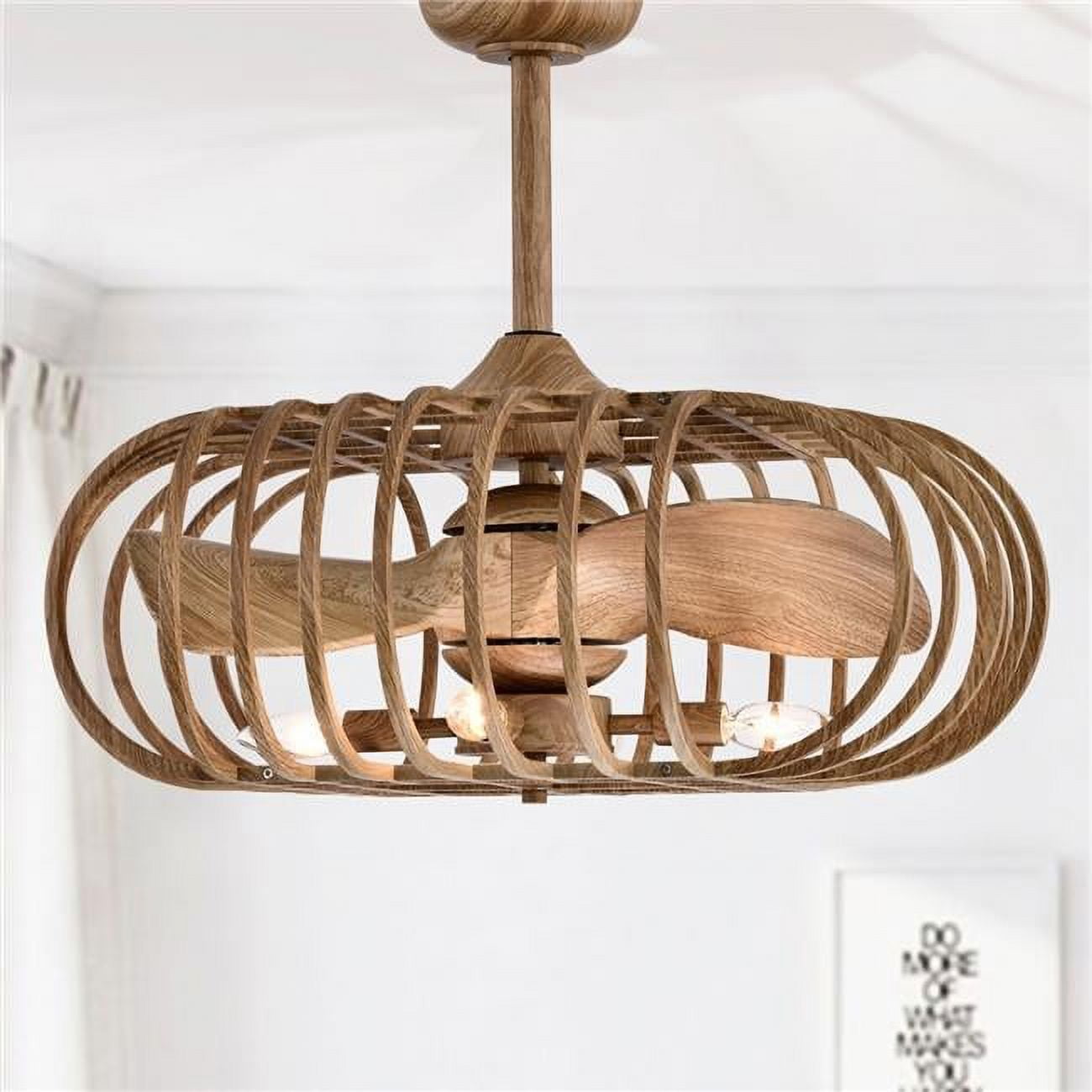 Oren 26 in. 4-Light Indoor Faux Wood Grain Finish Ceiling Fan with Light Kit