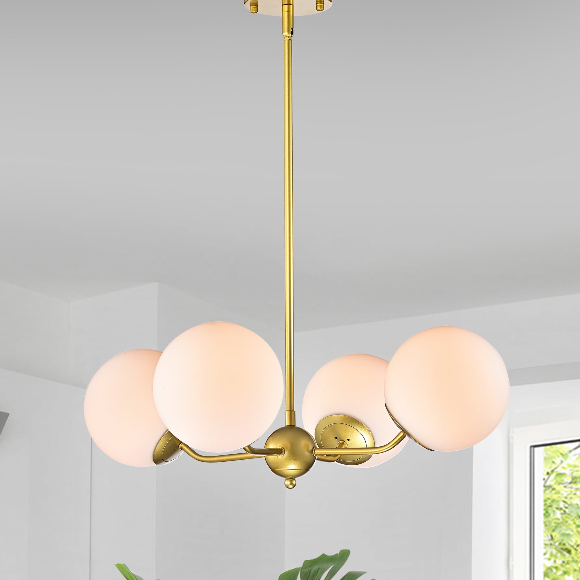 Warehouse of Tiffany Dioneesha 4-Light Matte Gold Metal Chandelier