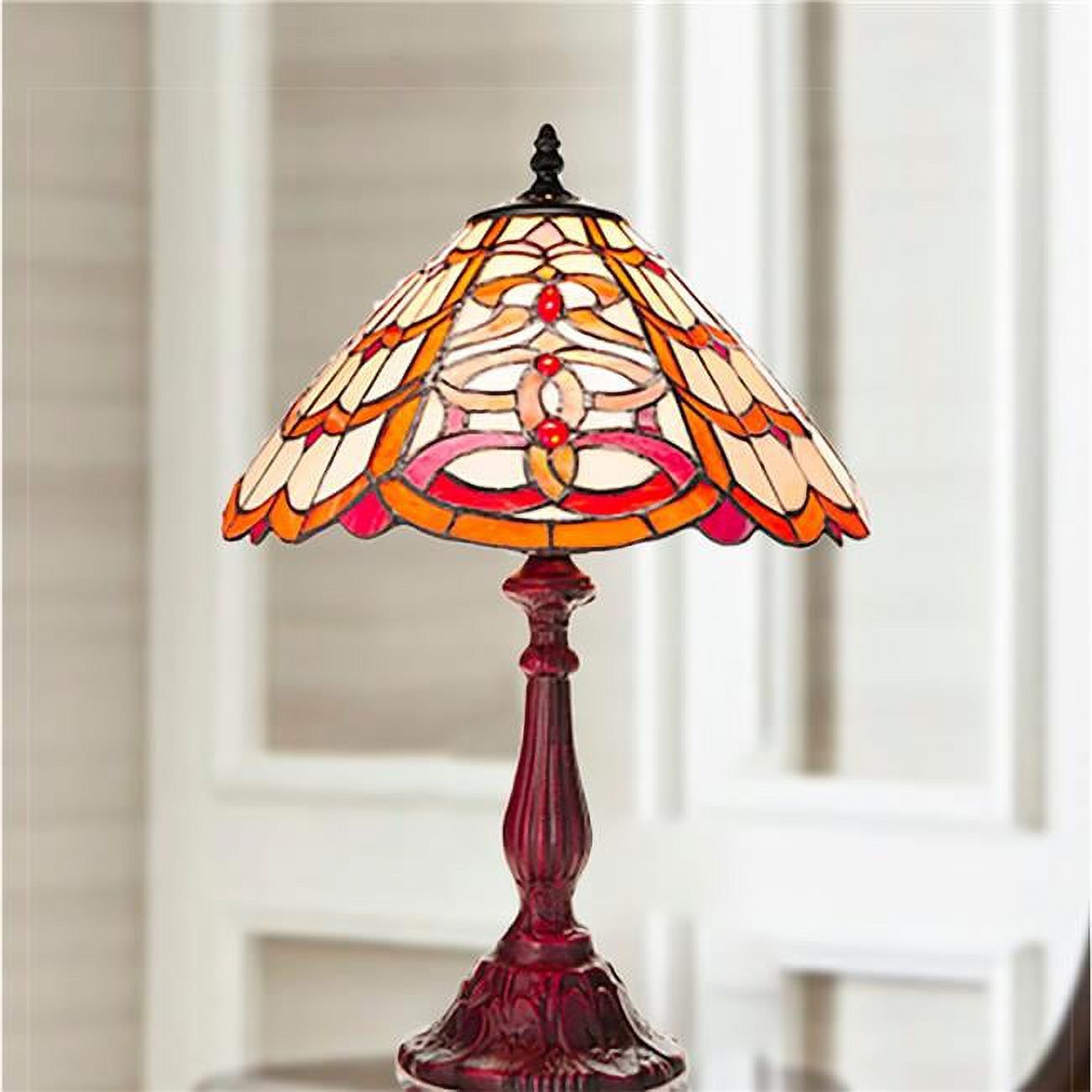 Dorothy 12 in. 1-Light Indoor Copper and Ivory Finish Table Lamp with Light Kit