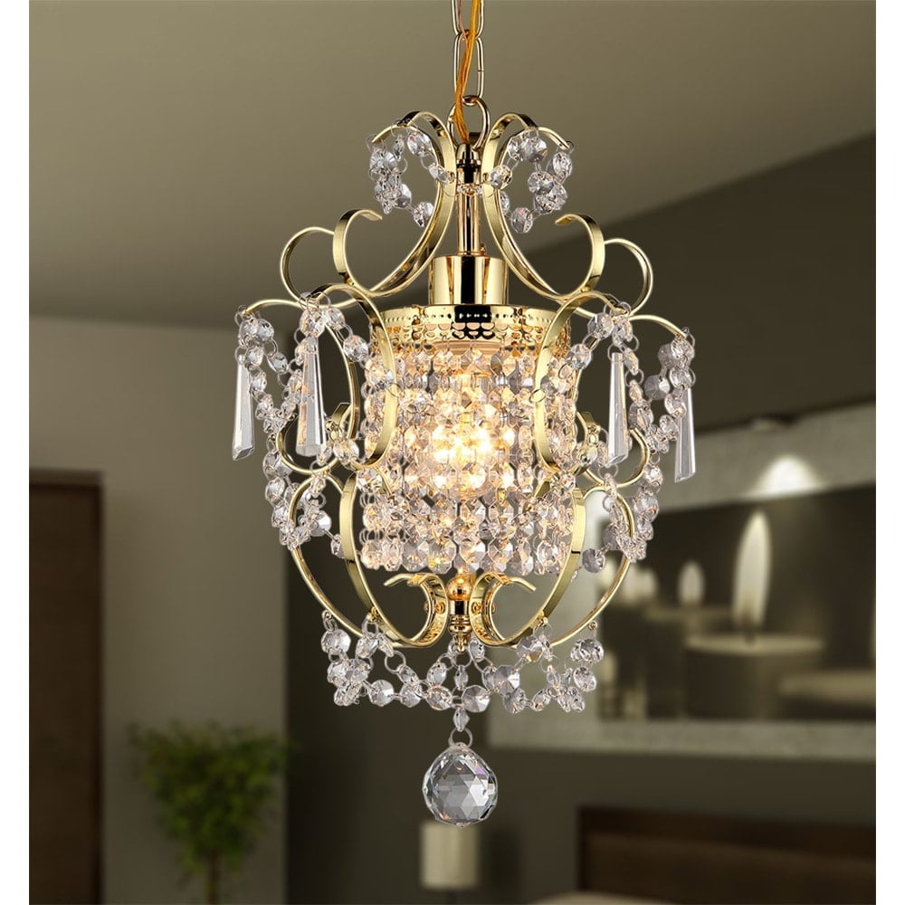 Emily Gold Crystal Chandelier with Polished Finish