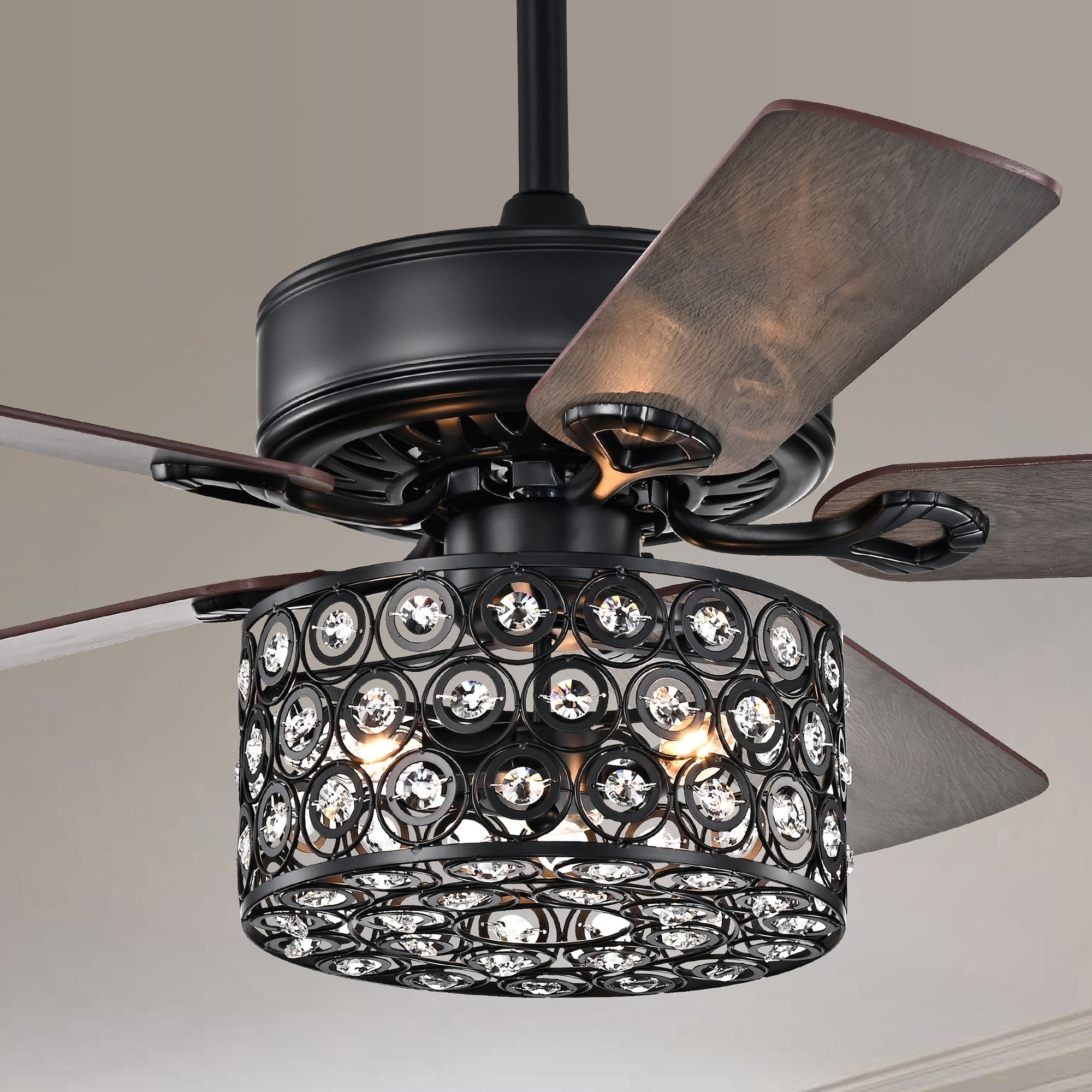 Warehouse of Tiffany Empire Un 52'' Silver Chandelier Ceiling Fan with Remote Control