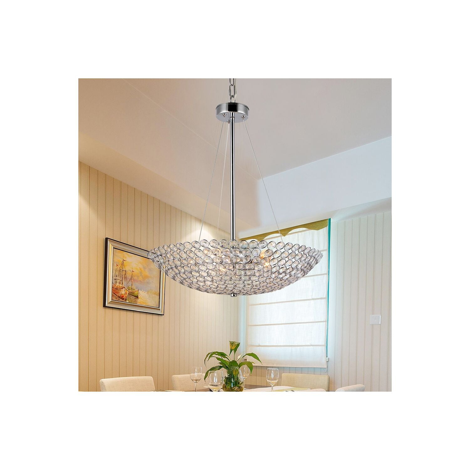 Warehouse of Tiffany Gydha 5-Light 20-Inch Crystal Bowl Pendant