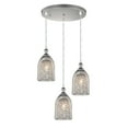 thumbnail image 1 of Warehouse of Tiffany Haydar Silver 3-light Mesh Pendant with Crystals, 1 of 5