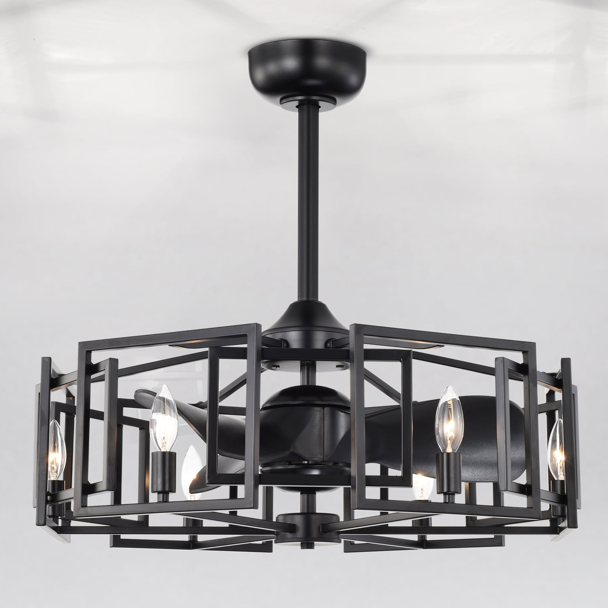 Hemming 26.8 in. Indoor Black Finish Ceiling Fan with Light Kit and Remote