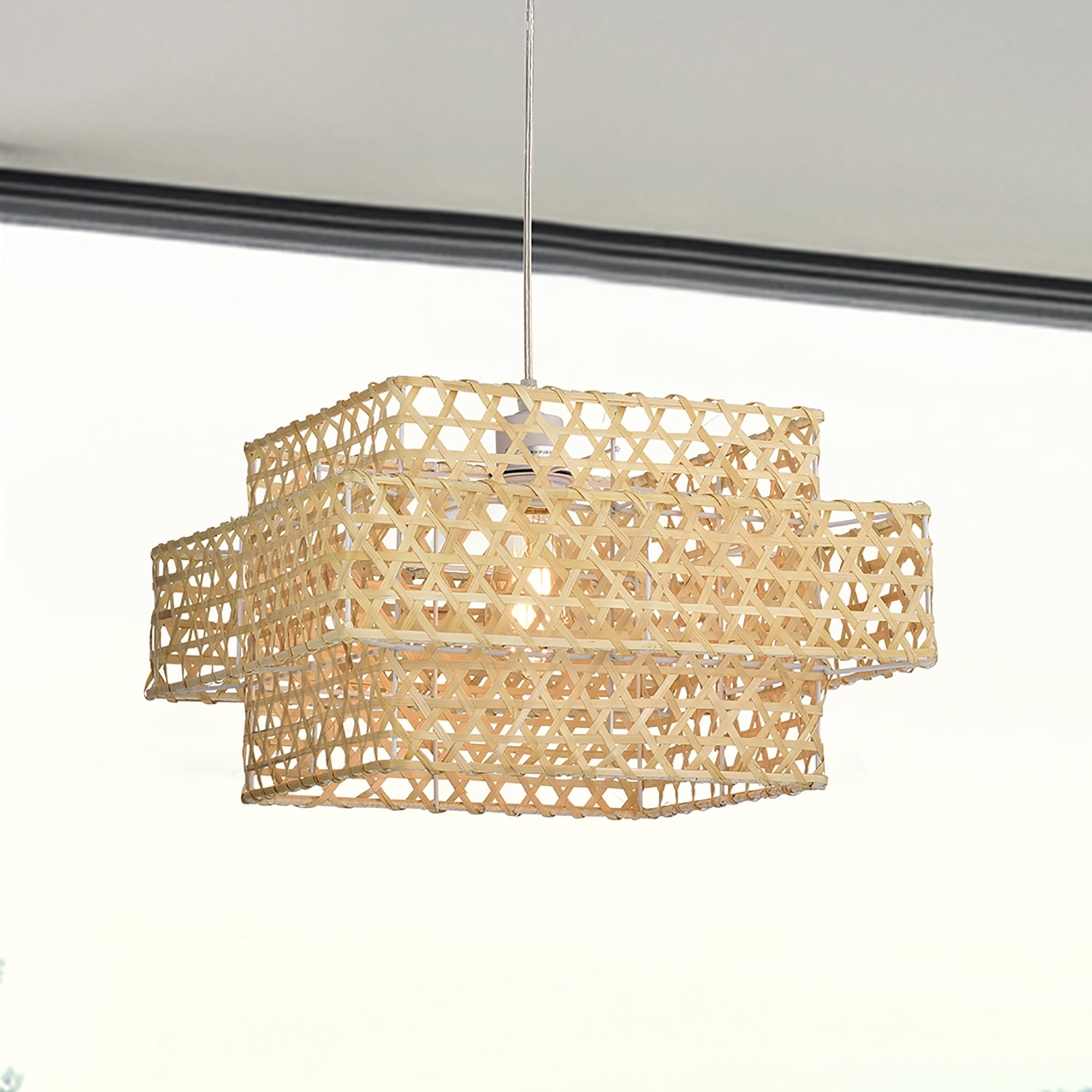 Warehouse of Tiffany IMP738/1 Caitlyn 15.7 in. 1-Light Indoor Cream Finish Pendant Light with Light Kit