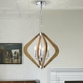 thumbnail image 1 of Vissent 18 in. 4-Light Indoor Faux Wood Grain Finish Chandelier with Light Kit, 1 of 5