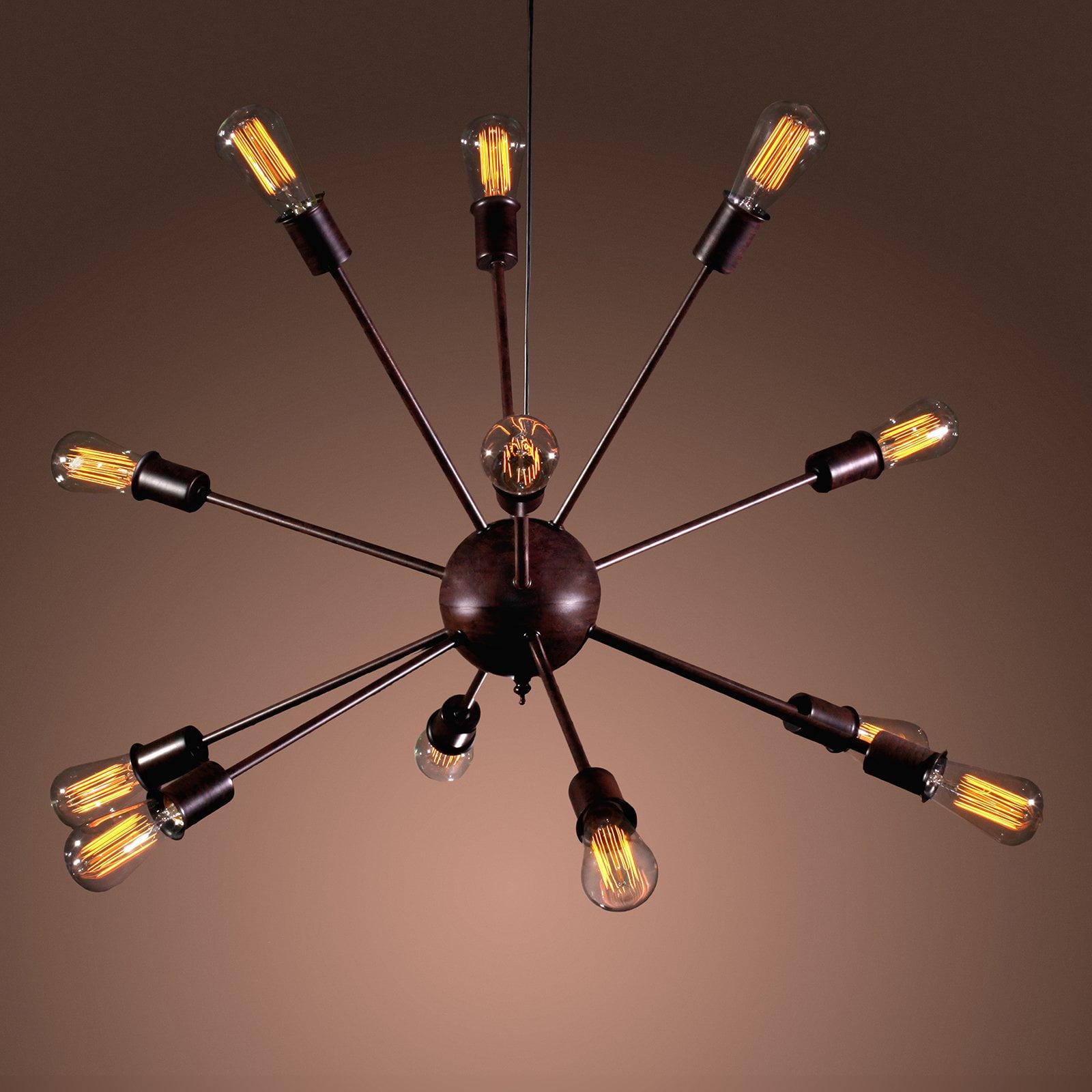 Bronze Sputnik 25" Industrial-Style Chandelier with Edison Bulbs
