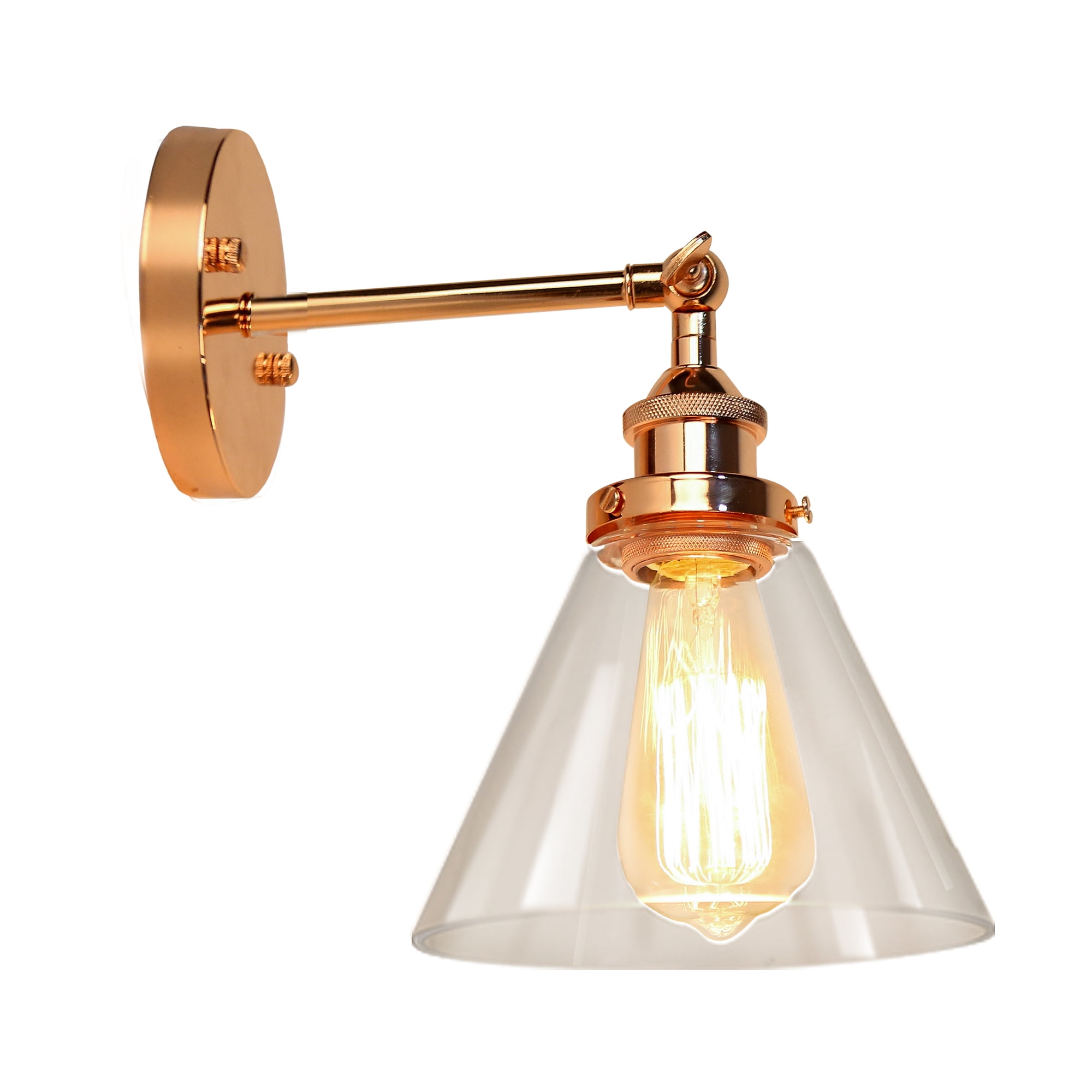 Warehouse of Tiffany Kanyis 1-Light Rose Gold Glass Shaded Wall Sconce