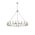 thumbnail image 1 of Warehouse of Tiffany Liam Chrome 48-inch Round Wagon Wheel 24-light Chandelier, 1 of 6
