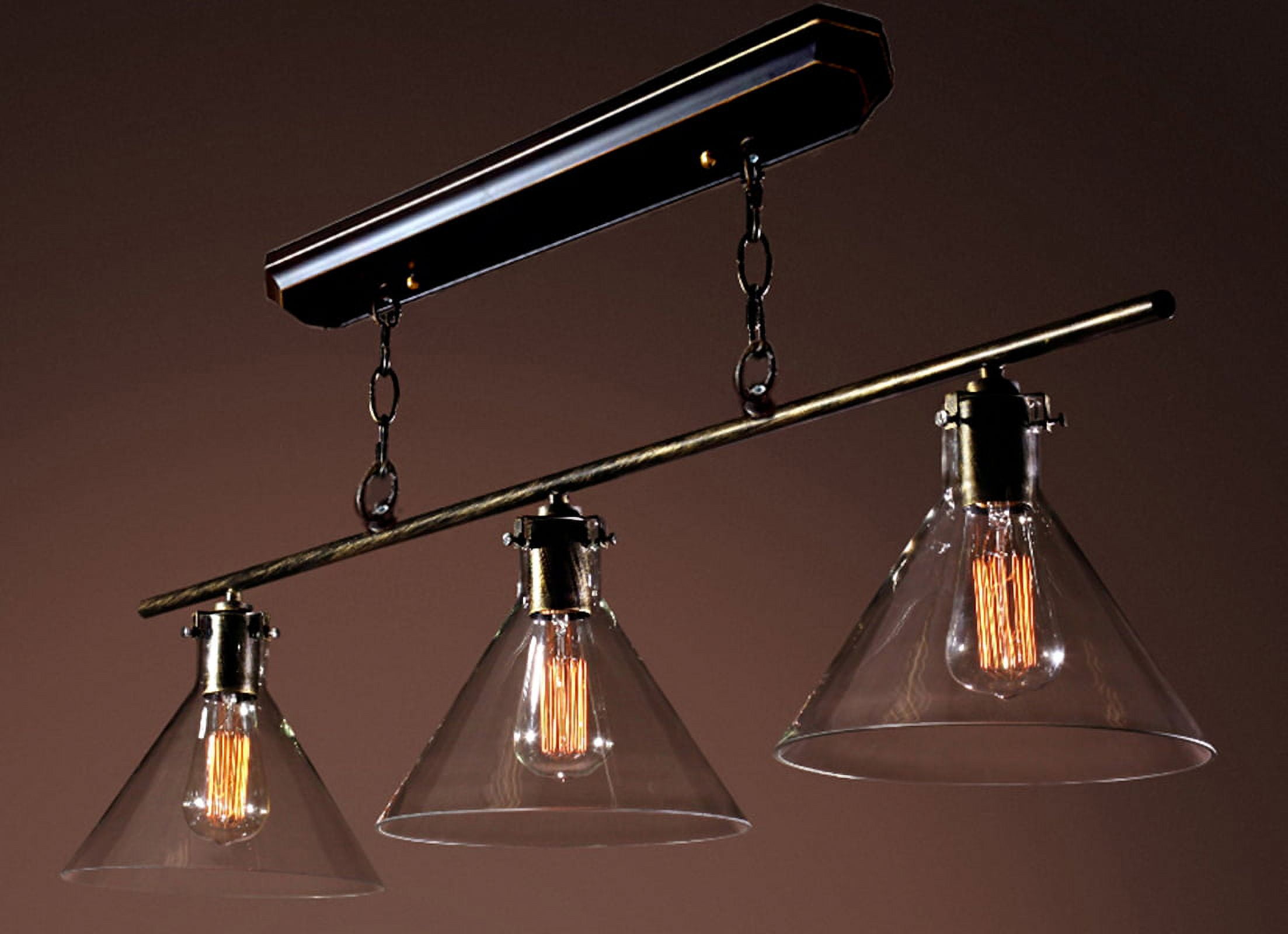 Amerie 3-Light Black and Bronze Island Edison Chandelier