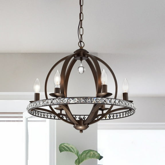 Warehouse of Tiffany Lovi 6-Light Antique Bronze Pendant Lamp